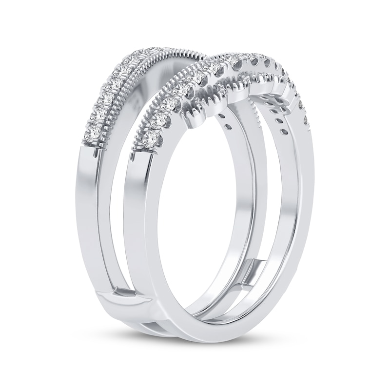 Diamond Vintage-Inspired Enhancer Ring 1/3 ct tw Round-cut 14K White Gold