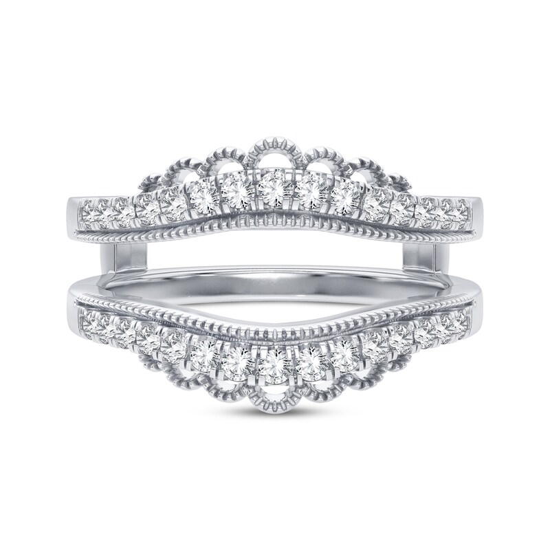 Diamond Vintage-Inspired Enhancer Ring 1/3 ct tw Round-cut 14K White Gold