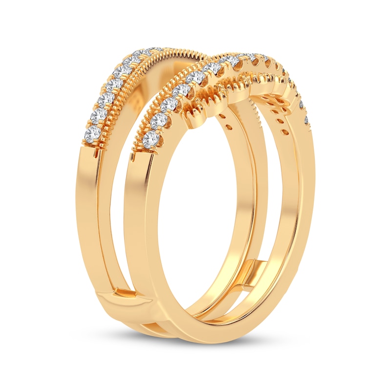 Diamond Vintage-Inspired Enhancer Ring 1/3 ct tw Round-cut 14K Yellow Gold