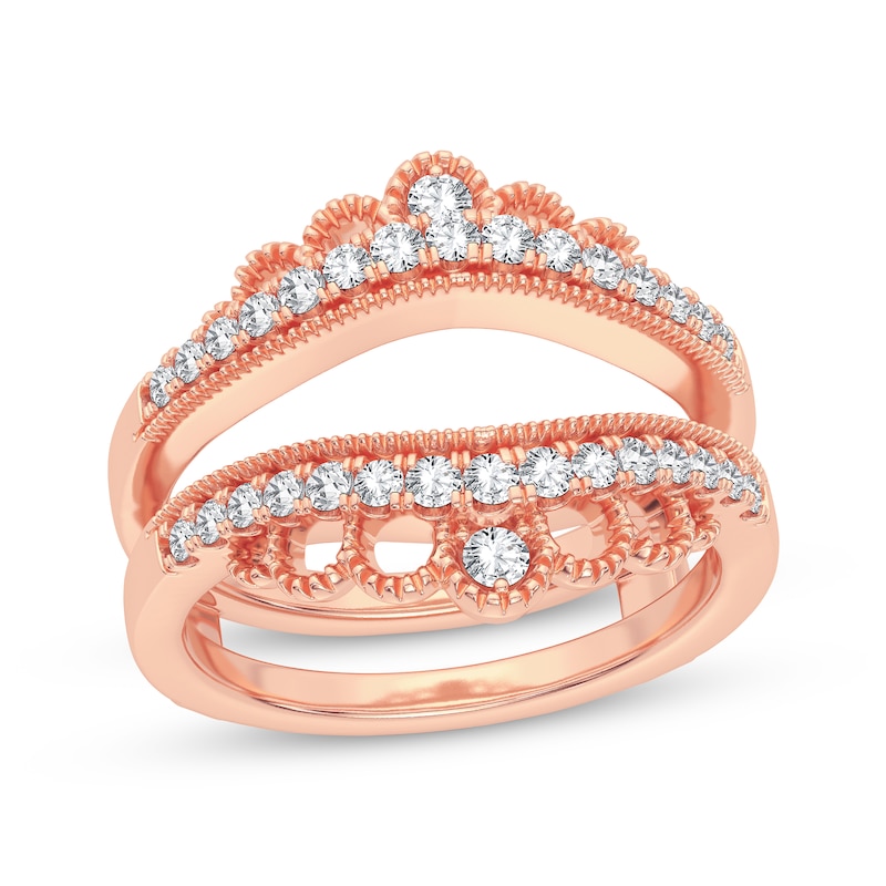 Main Image 1 of Now + Forever Diamond Vintage Style Enhancer Ring 3/8 ct tw Round-cut 14K Rose Gold
