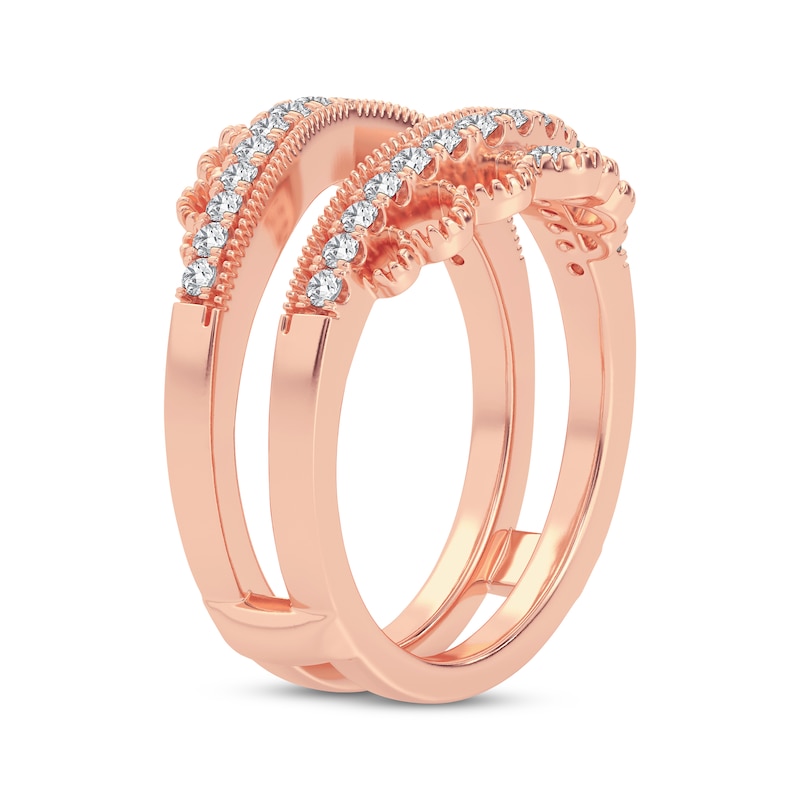 Main Image 2 of Now + Forever Diamond Vintage Style Enhancer Ring 3/8 ct tw Round-cut 14K Rose Gold