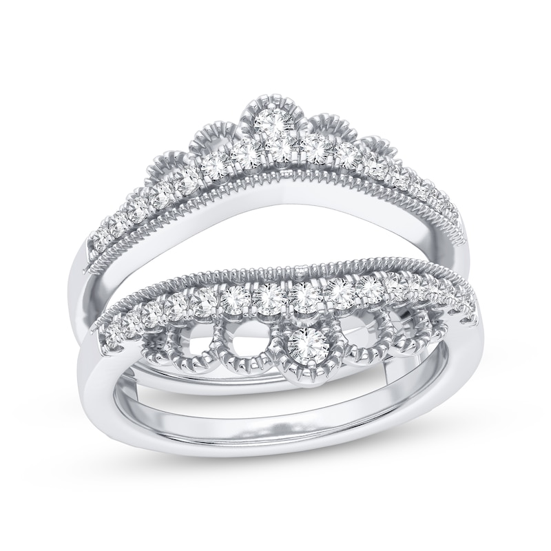 Main Image 1 of Now + Forever Diamond Vintage Style Enhancer Ring 3/8 ct tw Round-cut 14K White Gold