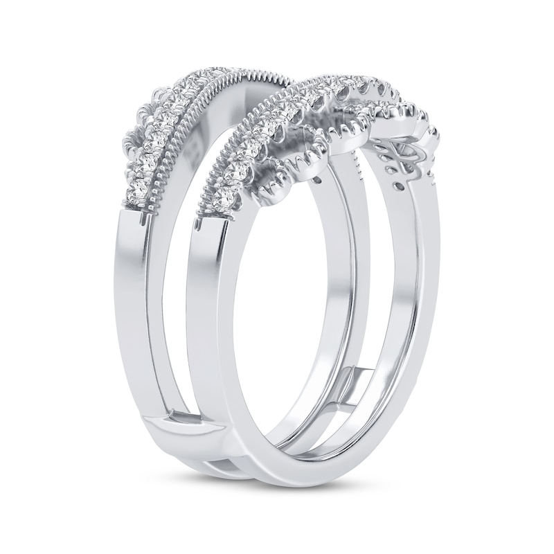 Main Image 2 of Now + Forever Diamond Vintage Style Enhancer Ring 3/8 ct tw Round-cut 14K White Gold