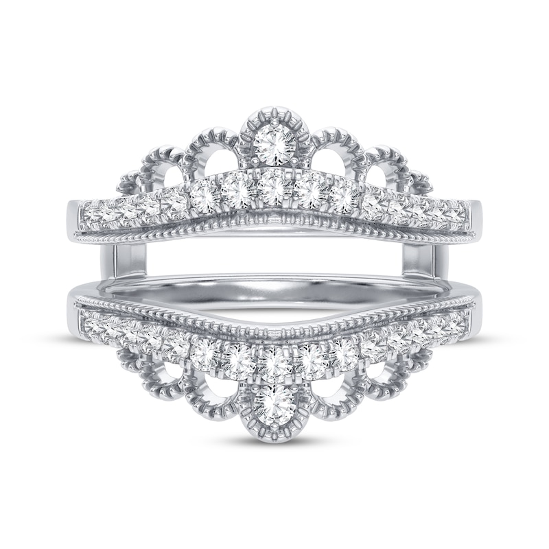 Main Image 3 of Now + Forever Diamond Vintage Style Enhancer Ring 3/8 ct tw Round-cut 14K White Gold