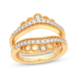 Now + Forever Diamond Vintage Style Enhancer Ring 3/8 ct tw Round-cut 14K Yellow Gold