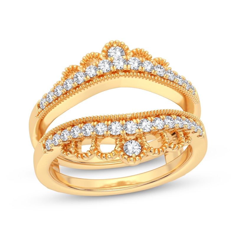 Main Image 1 of Now + Forever Diamond Vintage Style Enhancer Ring 3/8 ct tw Round-cut 14K Yellow Gold