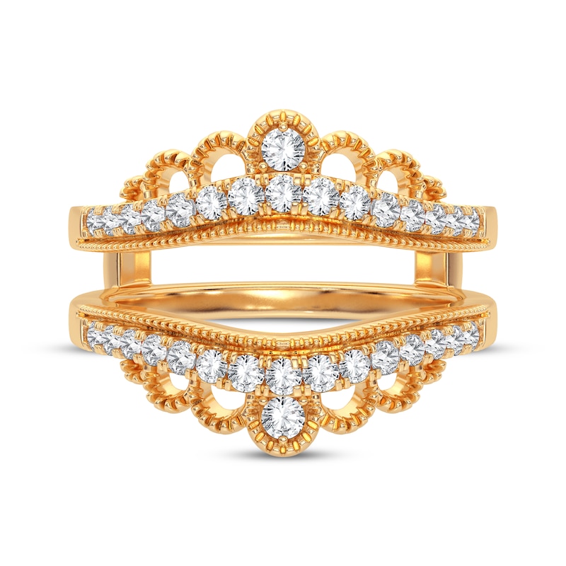 Diamond Vintage Style Enhancer Ring 3/8 ct tw Round-cut 14K Yellow Gold