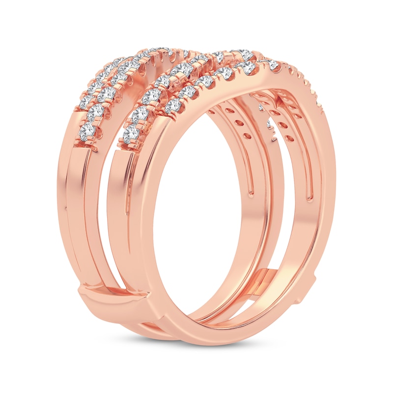 Main Image 2 of Now + Forever Diamond Double Row Enhancer Ring 5/8 ct tw Round-cut 14K Rose Gold