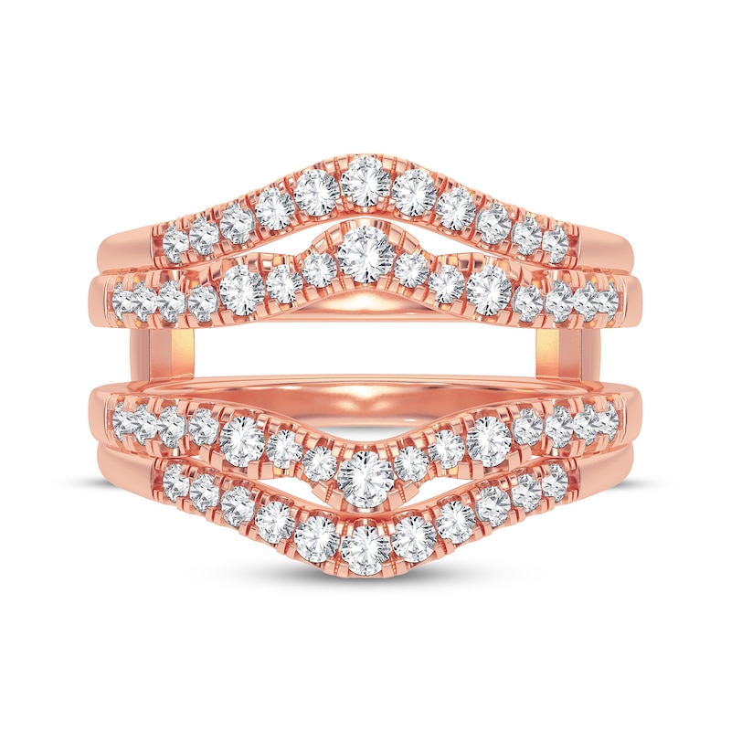 Main Image 3 of Now + Forever Diamond Double Row Enhancer Ring 5/8 ct tw Round-cut 14K Rose Gold