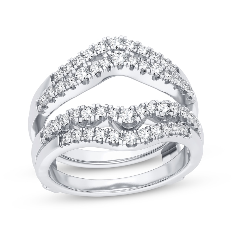 Main Image 1 of Now + Forever Diamond Double Row Enhancer Ring 5/8 ct tw Round-cut 14K White Gold