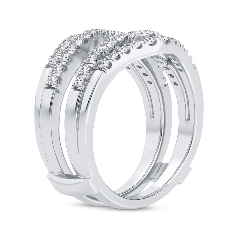 Main Image 2 of Now + Forever Diamond Double Row Enhancer Ring 5/8 ct tw Round-cut 14K White Gold