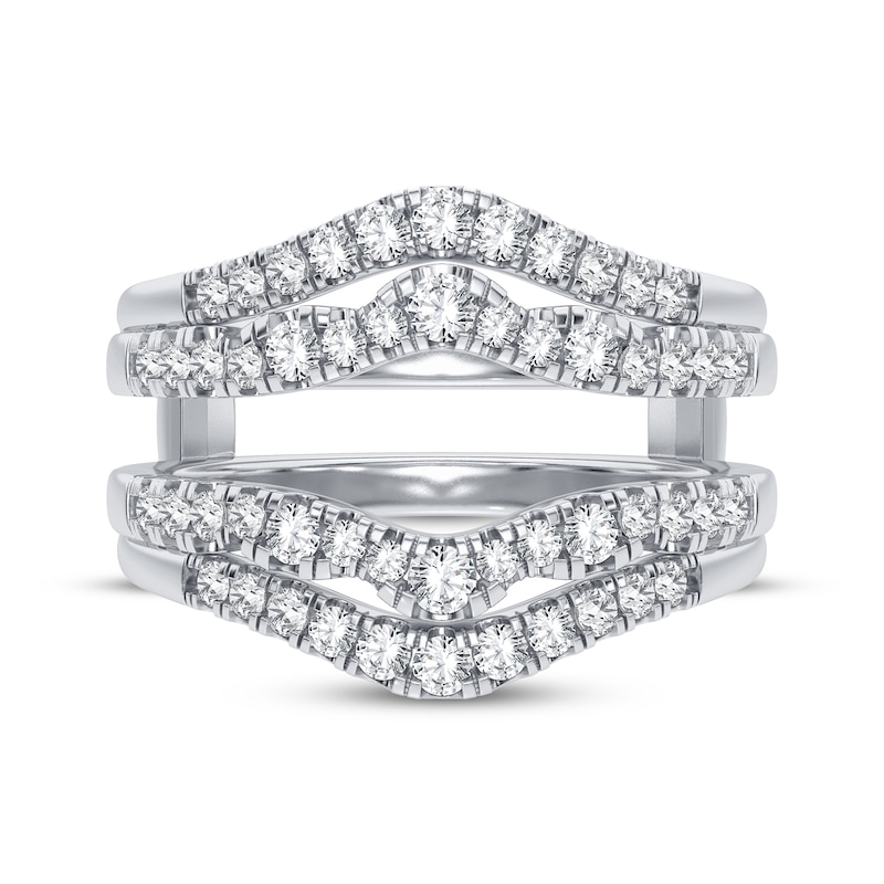 Main Image 3 of Now + Forever Diamond Double Row Enhancer Ring 5/8 ct tw Round-cut 14K White Gold