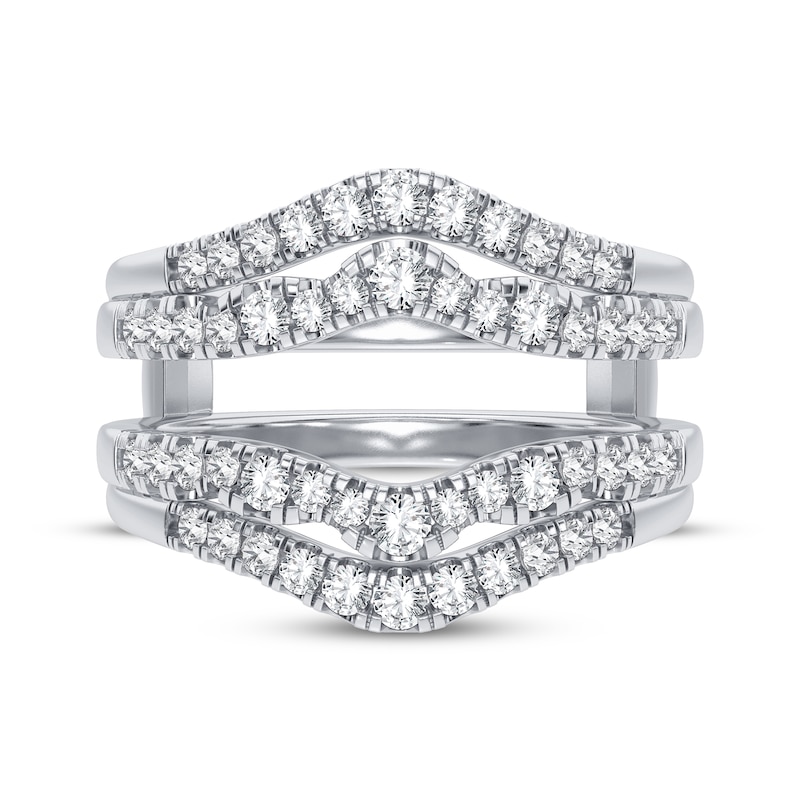 Diamond Double Row Enhancer Ring 5/8 ct tw Round-cut 14K White Gold