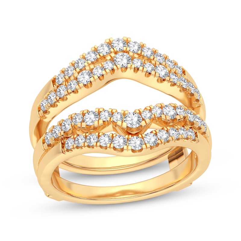 Main Image 1 of Now + Forever Diamond Double Row Enhancer Ring 5/8 ct tw Round-cut 14K Yellow Gold