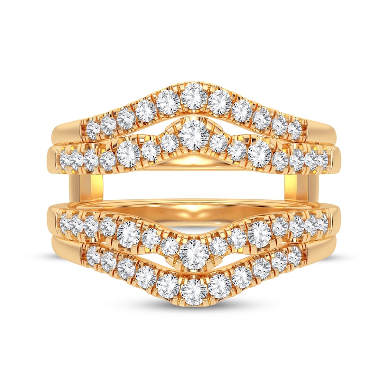 Main Image 3 of Now + Forever Diamond Double Row Enhancer Ring 5/8 ct tw Round-cut 14K Yellow Gold