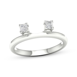 Now + Forever Princess-Cut Diamond Enhancer Ring 1/4 ct tw 14K White Gold
