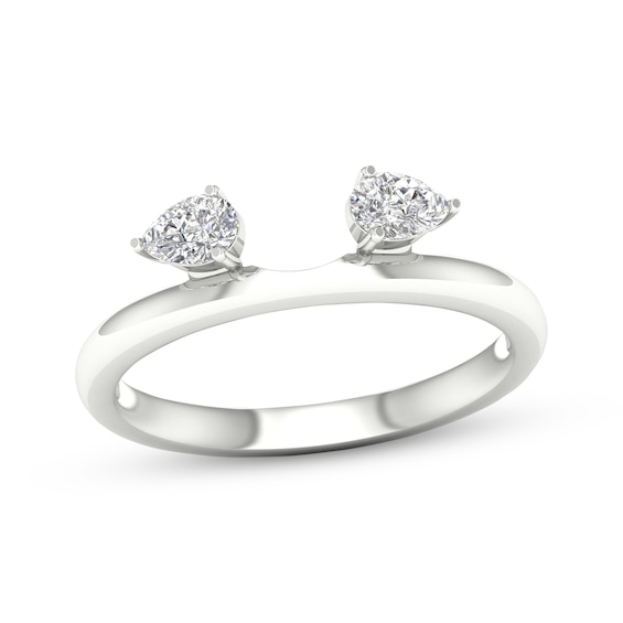 Now + Forever Pear-Shaped Diamond Enhancer Ring 1/4 ct tw 14K White Gold