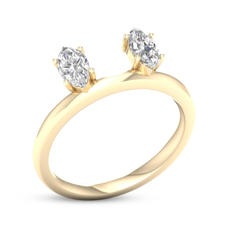 Main Image 2 of Now + Forever Marquise-Cut Diamond Enhancer Ring 1/2 ct tw 14K Yellow Gold