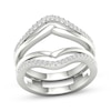 Thumbnail Image 1 of Now + Forever Round-Cut Diamond Double Chevron Enhancer Ring 1/3 ct tw 14K White Gold