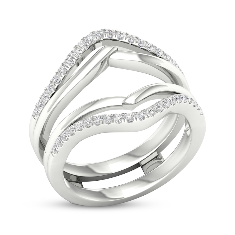 Main Image 2 of Now + Forever Round-Cut Diamond Double Chevron Enhancer Ring 1/3 ct tw 14K White Gold