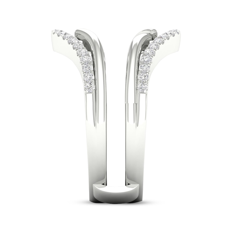 Main Image 3 of Now + Forever Round-Cut Diamond Double Chevron Enhancer Ring 1/3 ct tw 14K White Gold