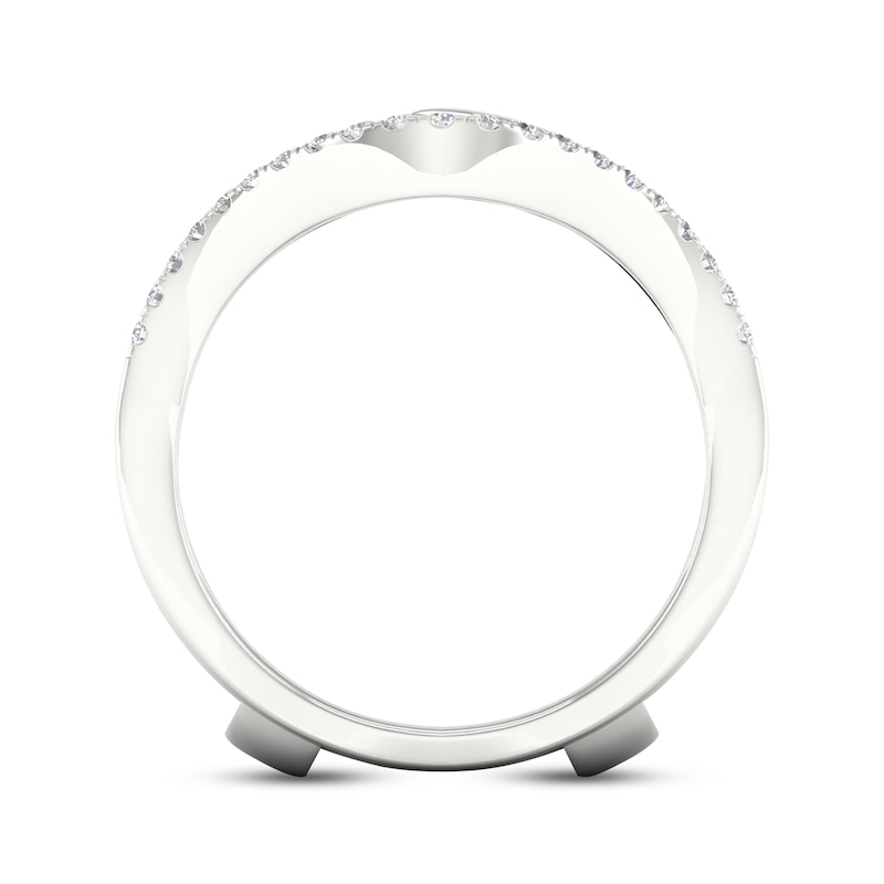 Main Image 4 of Now + Forever Round-Cut Diamond Double Chevron Enhancer Ring 1/3 ct tw 14K White Gold
