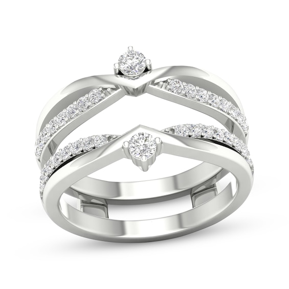 Now + Forever Round-Cut Diamond Double Enhancer Ring 3/8 ct tw 14K White Gold
