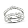 Thumbnail Image 1 of Now + Forever Baguette & Round-Cut Diamond Enhancer Ring 1/2 ct tw 14K White Gold