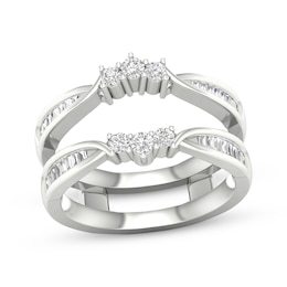 Now + Forever Baguette & Round-Cut Diamond Enhancer Ring 1/2 ct tw 14K White Gold