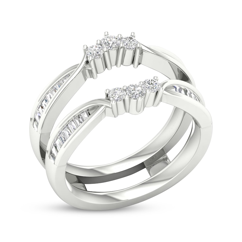 Main Image 2 of Now + Forever Baguette & Round-Cut Diamond Enhancer Ring 1/2 ct tw 14K White Gold