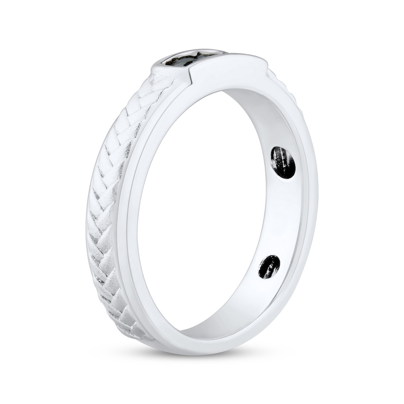 Main Image 2 of Now + Forever Men’s Round-Cut Black Diamond Anniversary Band 1/4 ct tw 10K White Gold
