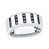 Thumbnail Image 1 of Now + Forever Men’s Round-Cut Black Diamond Anniversary Band 1/2 ct tw 10K White Gold