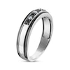 Thumbnail Image 1 of Men’s Round-Cut Black & White Diamond Wedding Band 1/5 ct tw 10K White Gold