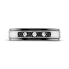 Thumbnail Image 3 of Now + Forever Men’s Round-Cut Black & White Diamond Wedding Band 1/5 ct tw 10K White Gold