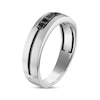 Thumbnail Image 2 of Now + Forever Men’s Round-Cut Black Diamond Wedding Band 1/6 ct tw 10K White Gold