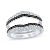 Thumbnail Image 1 of Now + Forever Round-Cut Black & White Diamond Enhancer Ring 5/8 ct tw 14K White Gold