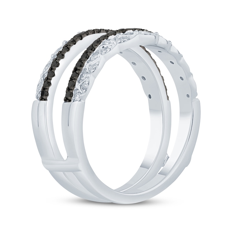 Main Image 2 of Now + Forever Round-Cut Black & White Diamond Enhancer Ring 5/8 ct tw 14K White Gold