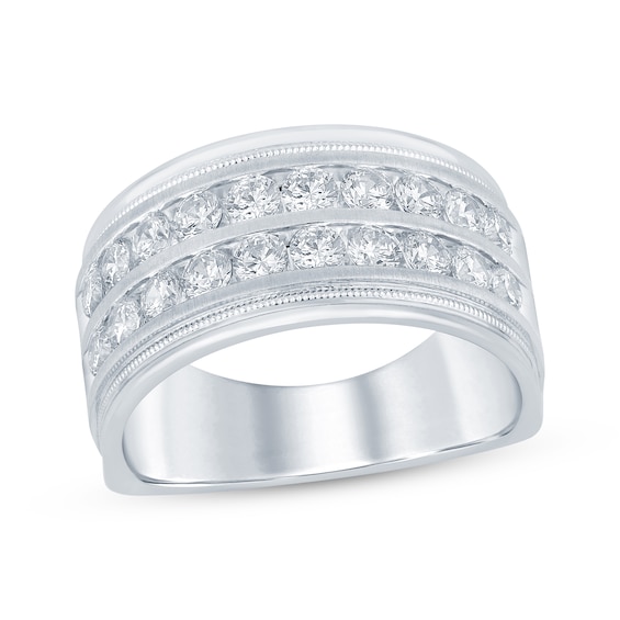 Now + Forever Men’s Round-Cut Diamond Wedding Band 2 ct tw 10K White Gold