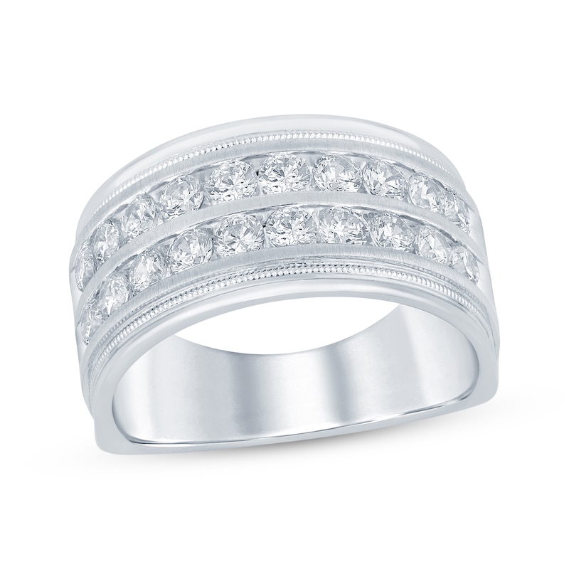 Main Image 1 of Now + Forever Men’s Round-Cut Diamond Wedding Band 2 ct tw 10K White Gold