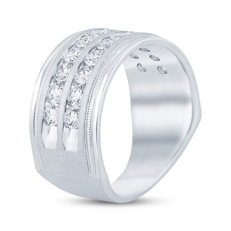 Main Image 2 of Now + Forever Men’s Round-Cut Diamond Wedding Band 2 ct tw 10K White Gold