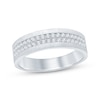 Thumbnail Image 1 of Now + Forever Men’s Round-Cut Diamond Wedding Band 1/2 ct tw 10K White Gold