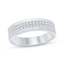 Now + Forever Men’s Round-Cut Diamond Wedding Band 1/2 ct tw 10K White Gold
