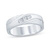 Thumbnail Image 1 of Now + Forever Men’s Round-Cut Diamond Hammered Finish Wedding Band 1/4 ct tw 10K White Gold
