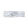 Thumbnail Image 3 of Now + Forever Men’s Round-Cut Diamond Hammered Finish Wedding Band 1/4 ct tw 10K White Gold