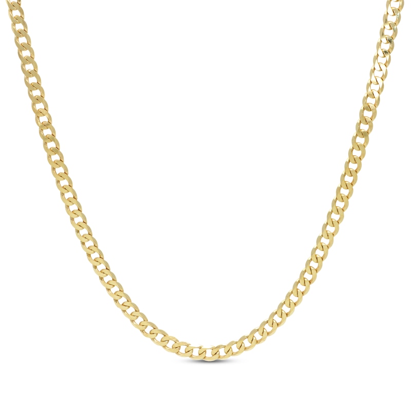 Main Image 1 of Curb Chain Necklace 3.9mm Solid 10K Yellow Gold 18”