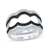 Thumbnail Image 1 of Now + Forever Round-Cut Black & White Diamond Scalloped Enhancer Ring 3/4 ct tw 14K White Gold