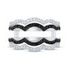 Thumbnail Image 3 of Now + Forever Round-Cut Black & White Diamond Scalloped Enhancer Ring 3/4 ct tw 14K White Gold