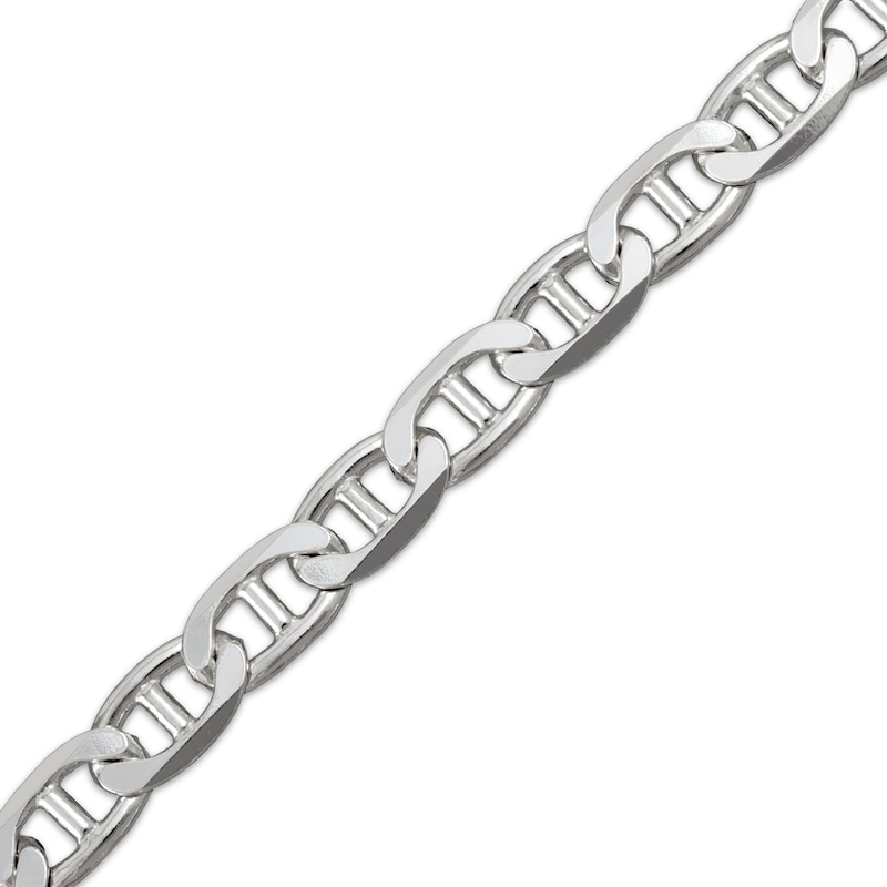 Main Image 2 of Diamond-Cut Mariner Chain Necklace 8mm Solid Sterling Silver 22&quot;
