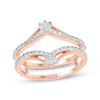 Thumbnail Image 1 of Now + Forever Baguette & Round-Cut Diamond Enhancer Ring 1/2 ct tw 14K Rose Gold