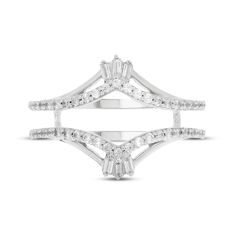 Main Image 4 of Now + Forever Baguette & Round-Cut Diamond Enhancer Ring 1/2 ct tw 14K White Gold